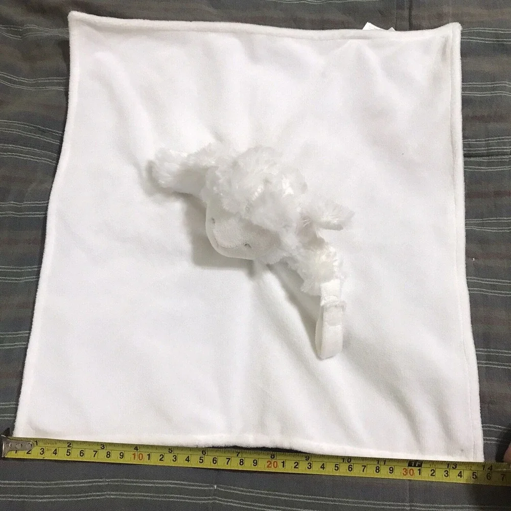 Carters White Sheep Lamb Lovey Security Blanket Pacifier Holder Soft Plush 2016
